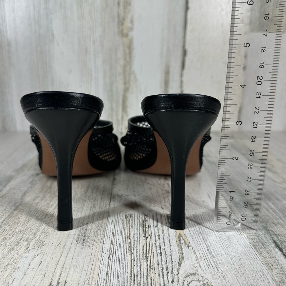 BCBGMaxAzria Black Mesh Slip-On Heels - Picture 6 of 8